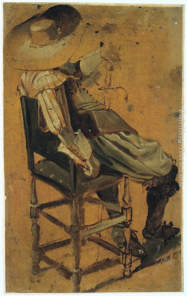 Seated Man with Sword painting - Dirck Hals Seated Man with Sword art painting